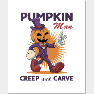 Pumpkin Man Halloween Posters and Art